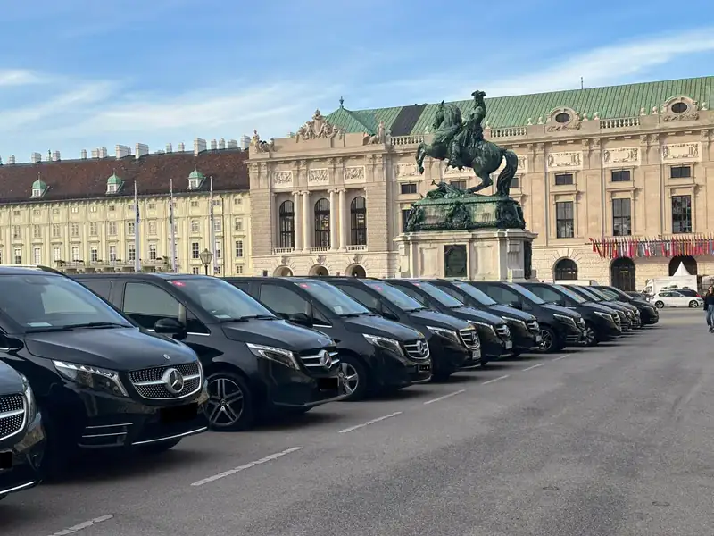 Vienna chauffeur service fleet beside the Hofburg